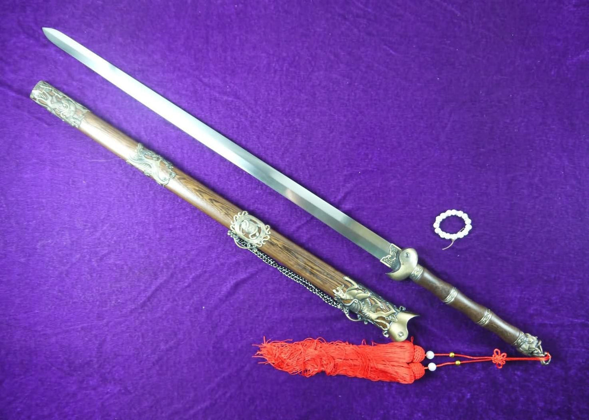 XUANWU Sword sale/Damascus steel blades/Rosewood scabbard/Alloy - Chinese sword shop