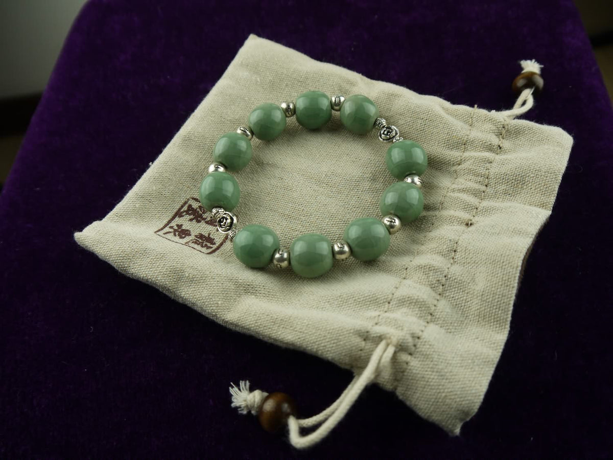 Longquan celadon Ge Kiln/Celadon bracelet/Swarovski no.1122 - Chinese sword shop