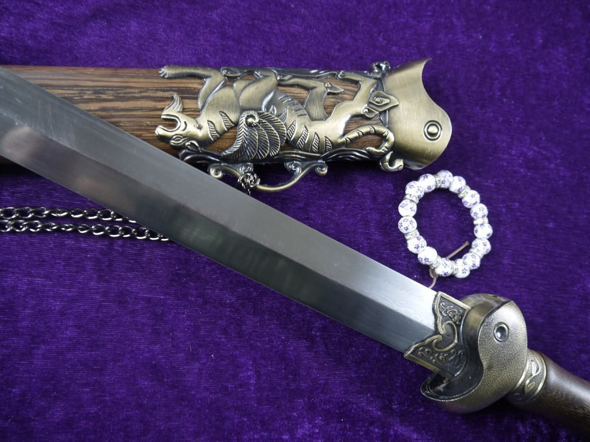 XUANWU Sword sale/Damascus steel blades/Rosewood scabbard/Alloy - Chinese sword shop