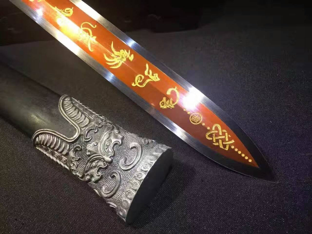 Zodiac sword,High carbon steel blade,Black wood,Alloy fittings - Chinese sword shop