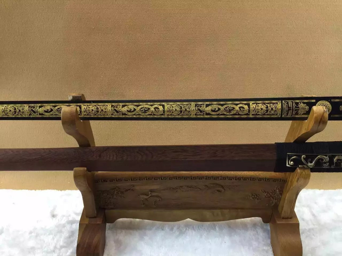 Han jian/Medium carbon steel etching pattern blade/Alloy/Length 41" - Chinese sword shop