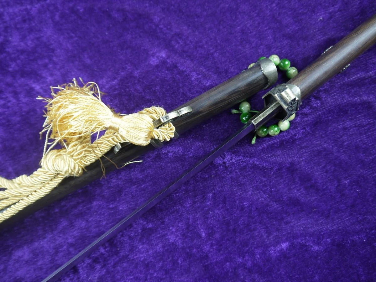 Tang dao sword/Damascus Steel blade/Rosewood Saya/Alloy fittings/Length 39" - Chinese sword shop