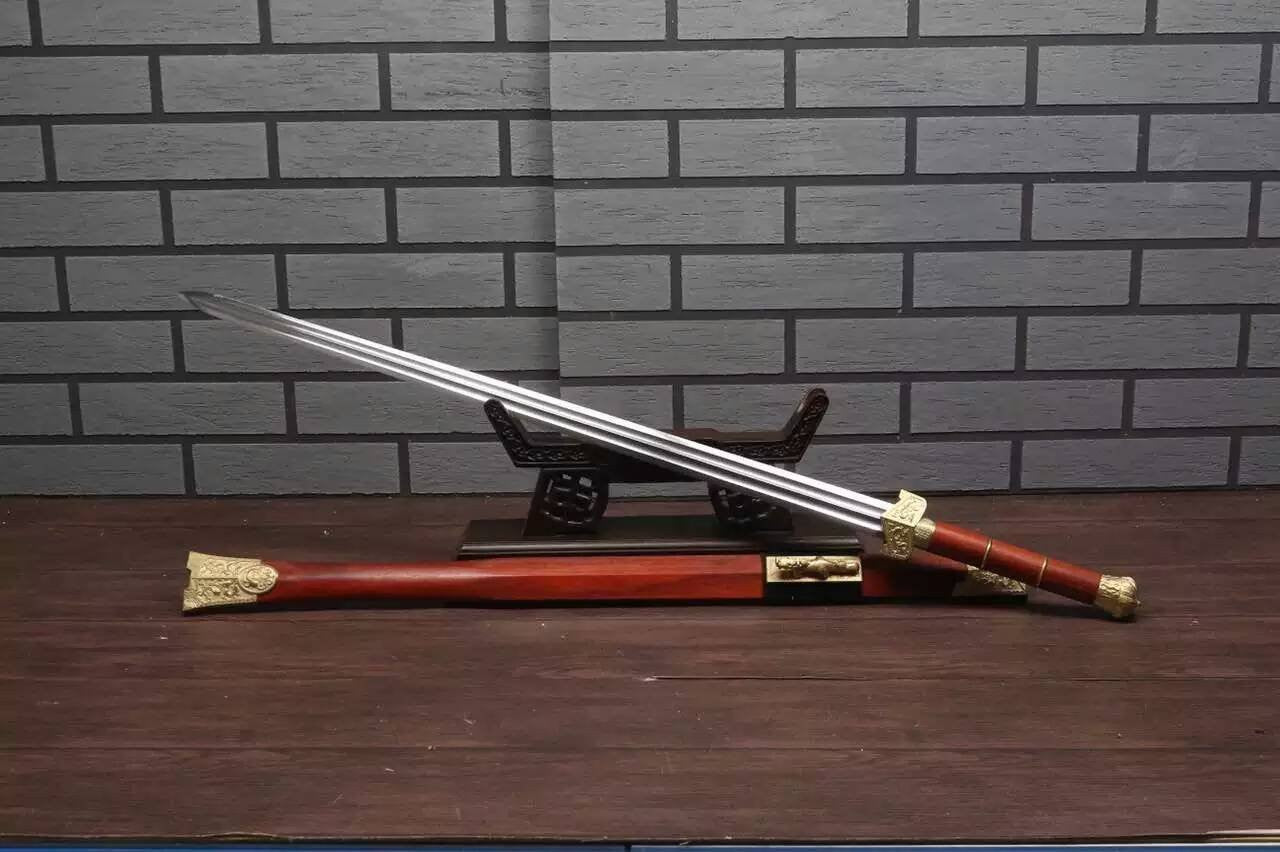 Han jian/Damascus steel/Redwood Scabbard/copper/Handmade/Full Tang - Chinese sword shop