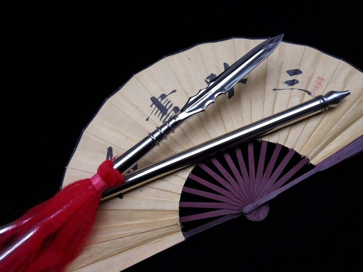 Chinese lance/Tai chi Spear/Overall stainless steel Handmade/Two - Chinese sword shop