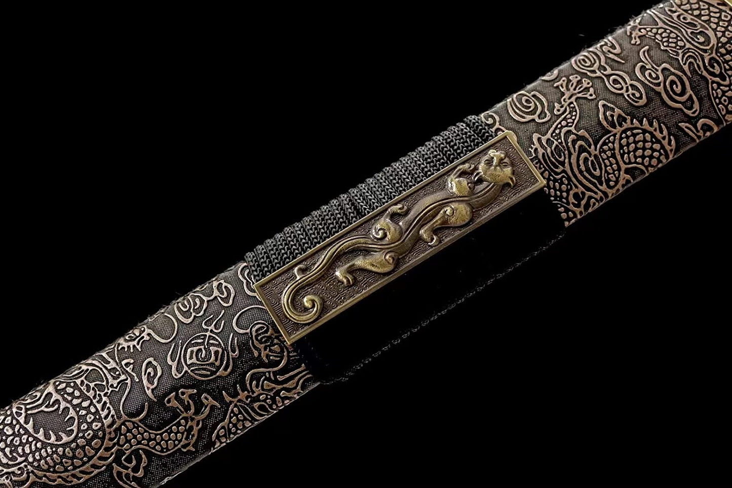 Han jian Sword Real Forged Medium Carbon Steel Blade Alloy Fittings Wu shu Kung fu,chinese sword