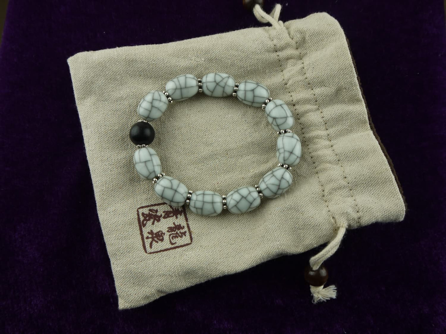 Longquan celadon Ge Kiln/Celadon bracelet/Swarovski no.1124 - Chinese sword shop