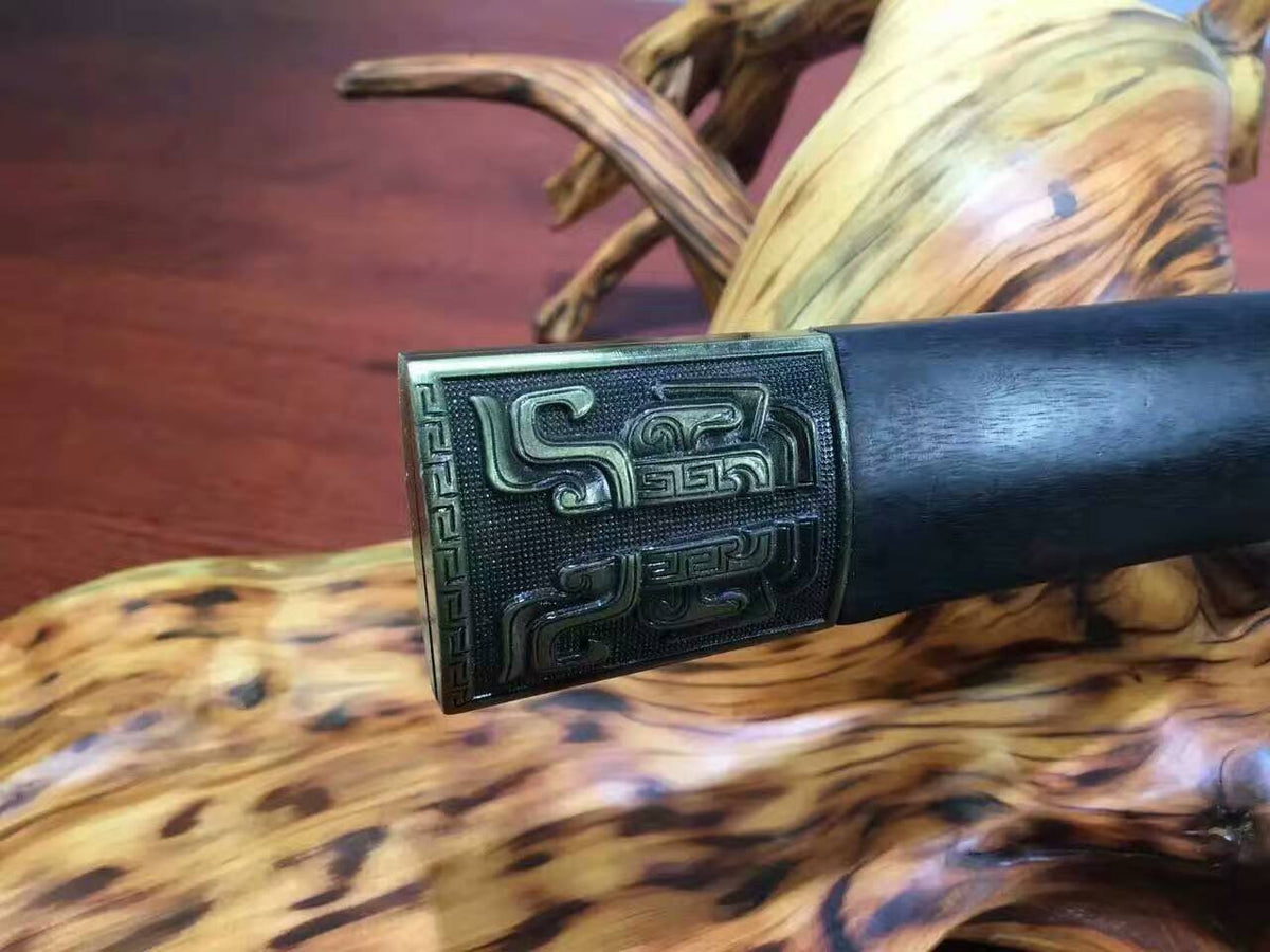 Han jian,High carbon steel eight surface blade Black scabbard Alloy fitted - Chinese sword shop