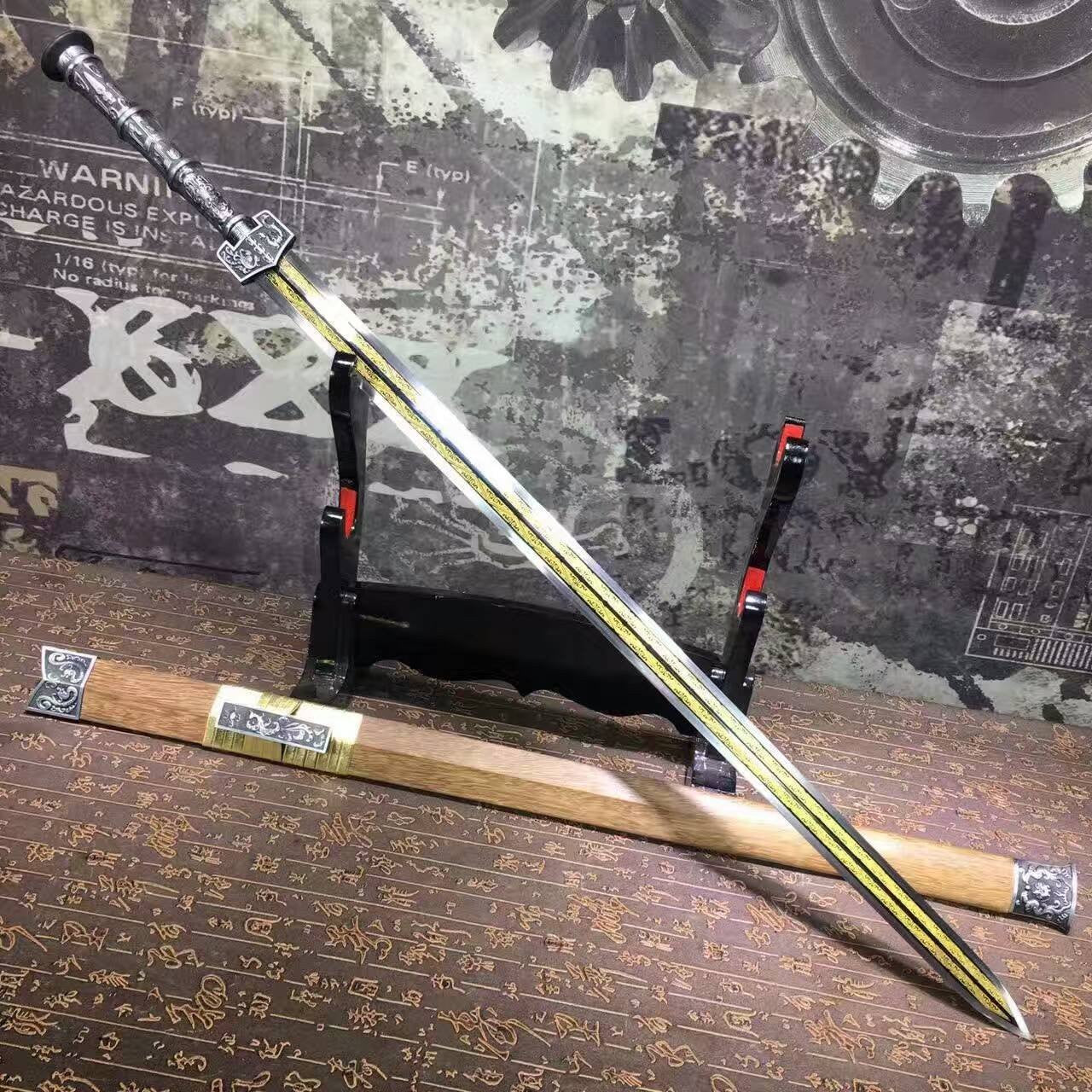 Han sword/High carbon steel eight surface blade/Rosewood/Alloy handle - Chinese sword shop