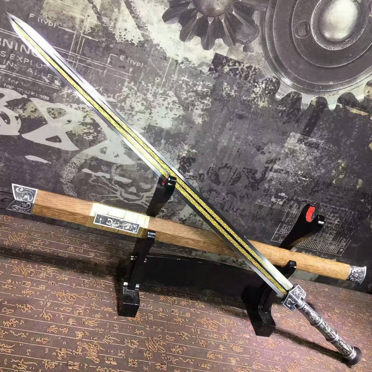 Han sword/High carbon steel eight surface blade/Rosewood/Alloy handle - Chinese sword shop