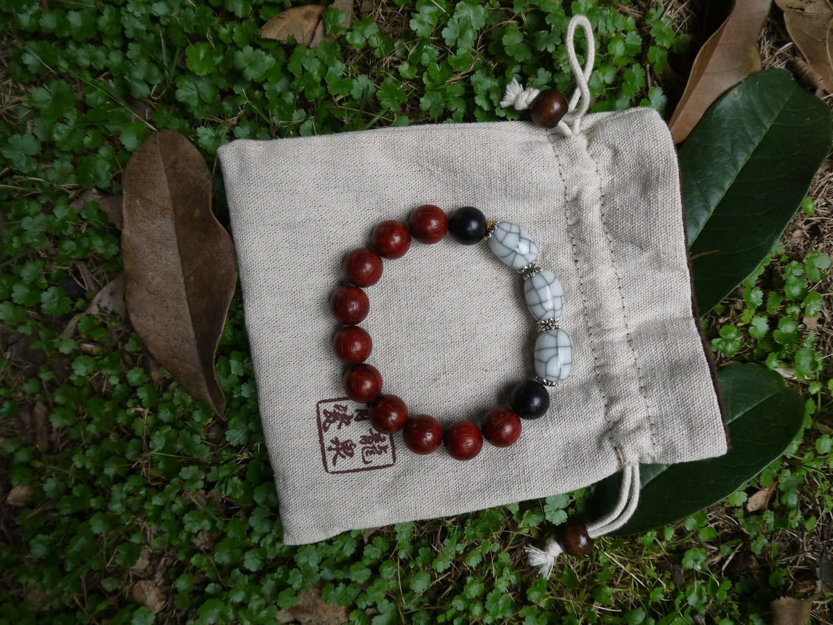 Porcelain Bracelet/Ge Kiln Celadon/World Intangible Cultural Heritage/Three celadon beads/NO.9 - Chinese sword shop
