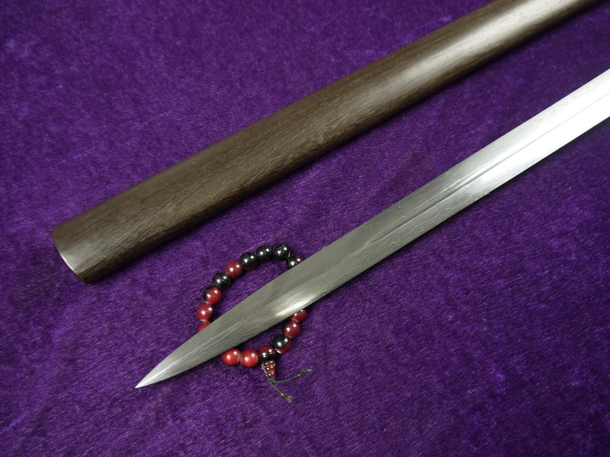 Chinese sword/Damascus steel Single groove blade/Full tang/Rosewood - Chinese sword shop