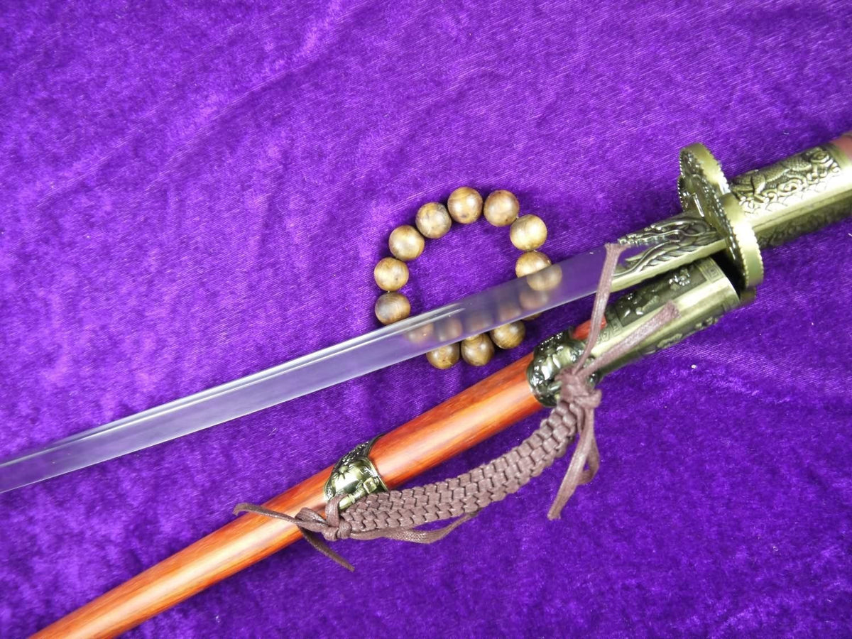 Kangxi sabers,High carbon steel,Alloy fittings,Redwood scabbard - Chinese sword shop