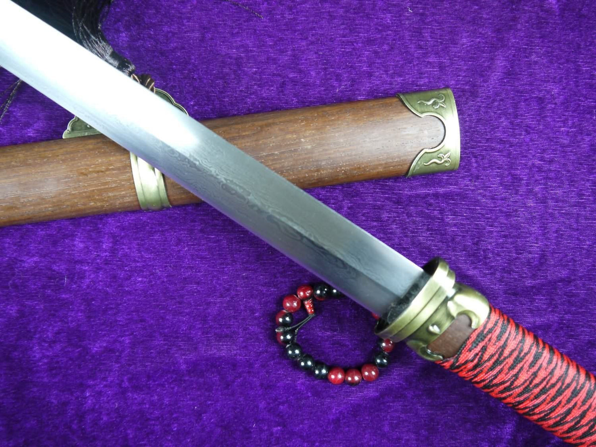 Han jian/Pei Dong jian/Damascus steel blade/Rosewood scabbard - Chinese sword shop