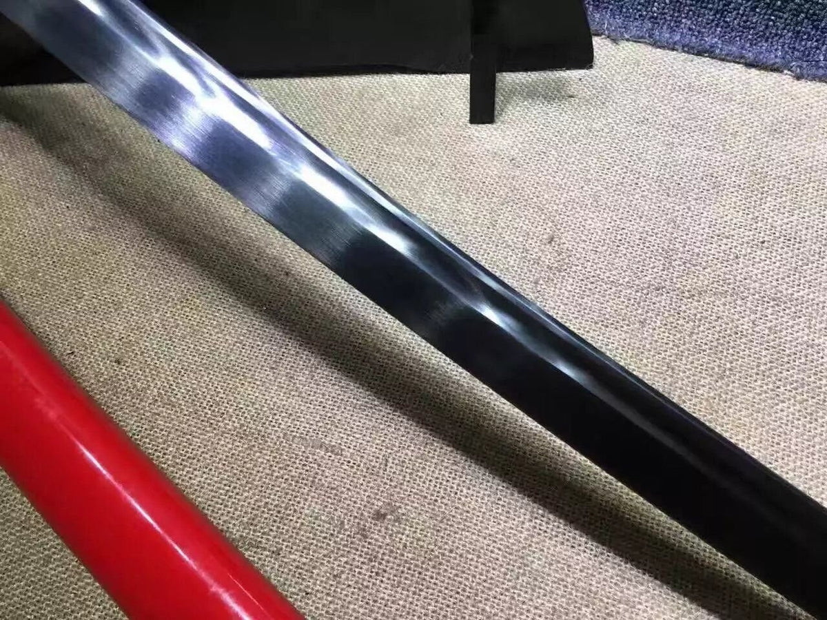 katana/Samurai sword/Medium carbon steel/Alloy fitted/Red paint Koshirae - Chinese sword shop