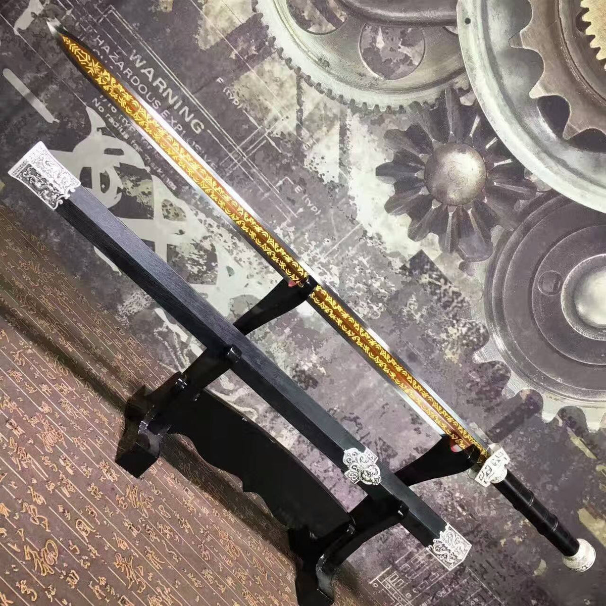 Han sword/High carbon steel eight surface blade/ Alloy fittings/Length 39" - Chinese sword shop
