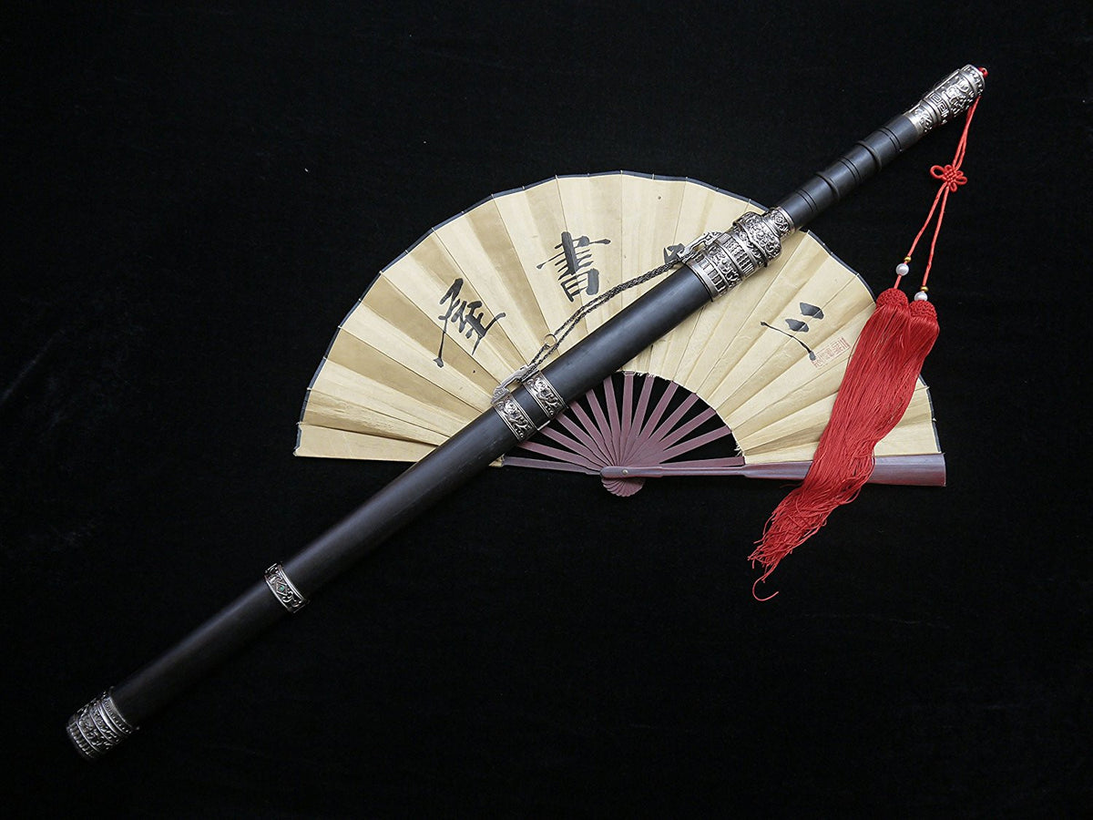 Longquan sword(High carbon steel blade,Black wood scabbard,Zinc-alloy fitted)Length 39" - Chinese sword shop