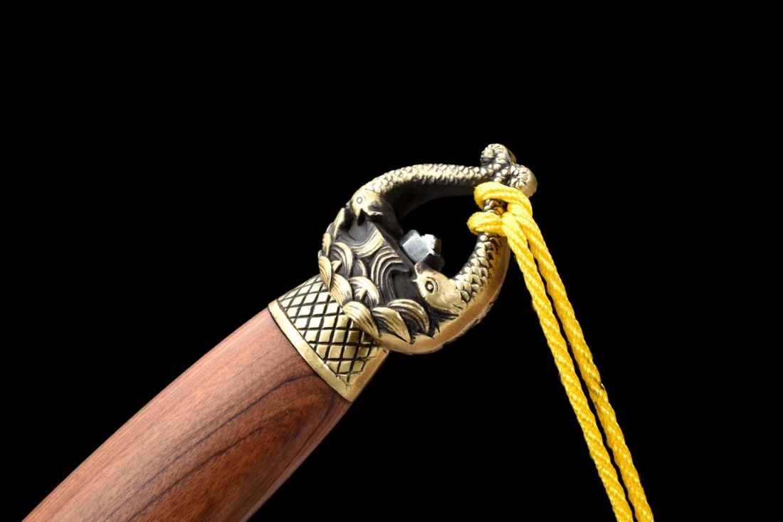 Bat sword,Damascus steel blade,Rosewood scabbard,Brass fittings - Chinese sword shop