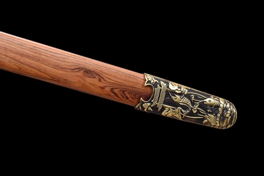 Bat sword,Damascus steel blade,Rosewood scabbard,Brass fittings - Chinese sword shop