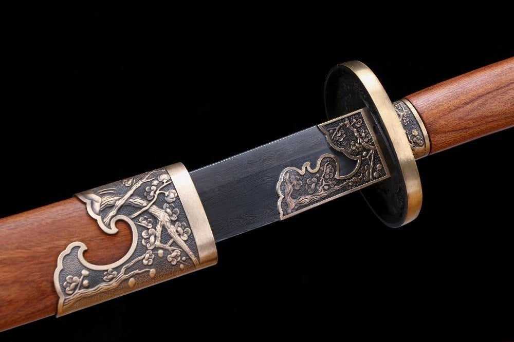 Broadsword,Forged Damascus steel blade,Brass fittings,chinese sword