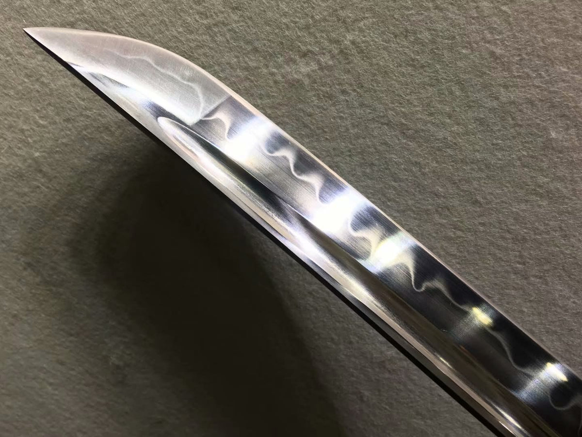 Katana,Hand forged,High carbon steel burn blade,Brass,Full tang,E - Chinese sword shop