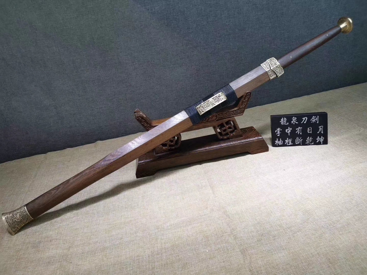 Han jian Swords,Handmade Art(Damascus Steel Blade,Brass Fittings) Heat Tempered,Full Tang,Chinese Sword - Chinese sword shop