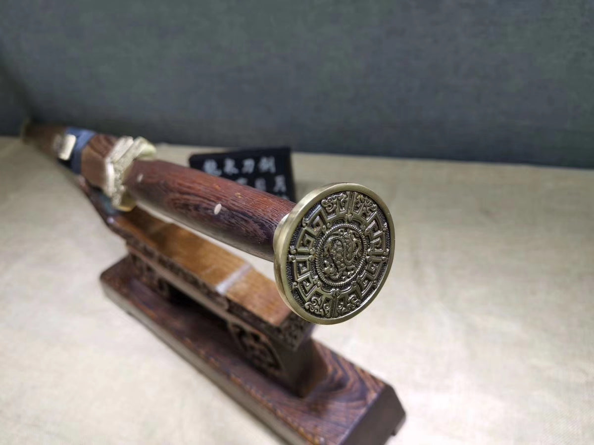 Han jian Swords,Handmade Art(Damascus Steel Blade,Brass Fittings) Heat Tempered,Full Tang,Chinese Sword - Chinese sword shop