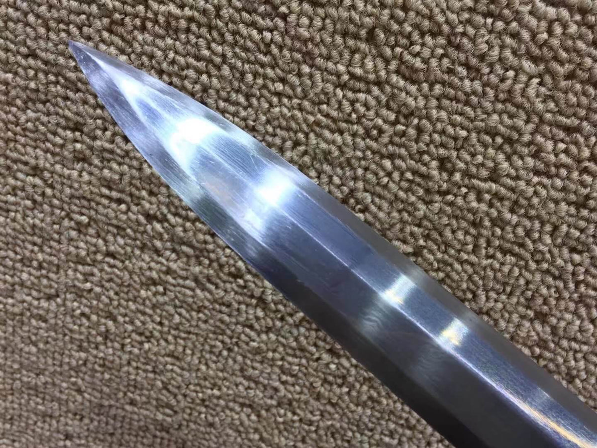 Han sword(Damascus steel bade,Black scabbard,Brass fittings)Length 41" - Chinese sword shop