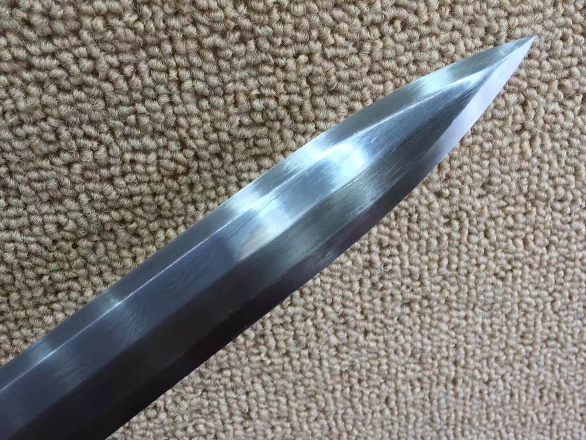 Han sword(Damascus steel bade,Black scabbard,Brass fittings)Length 41" - Chinese sword shop