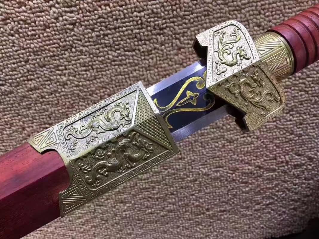 Han jian(High carbon steel blade,Redwood scabbard,Brass fittings)Full Tang - Chinese sword shop