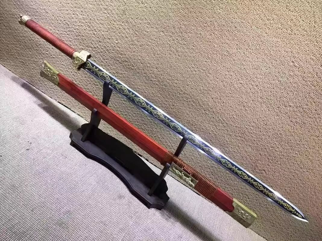 Han jian(High carbon steel blade,Redwood scabbard,Brass fittings)Full Tang - Chinese sword shop