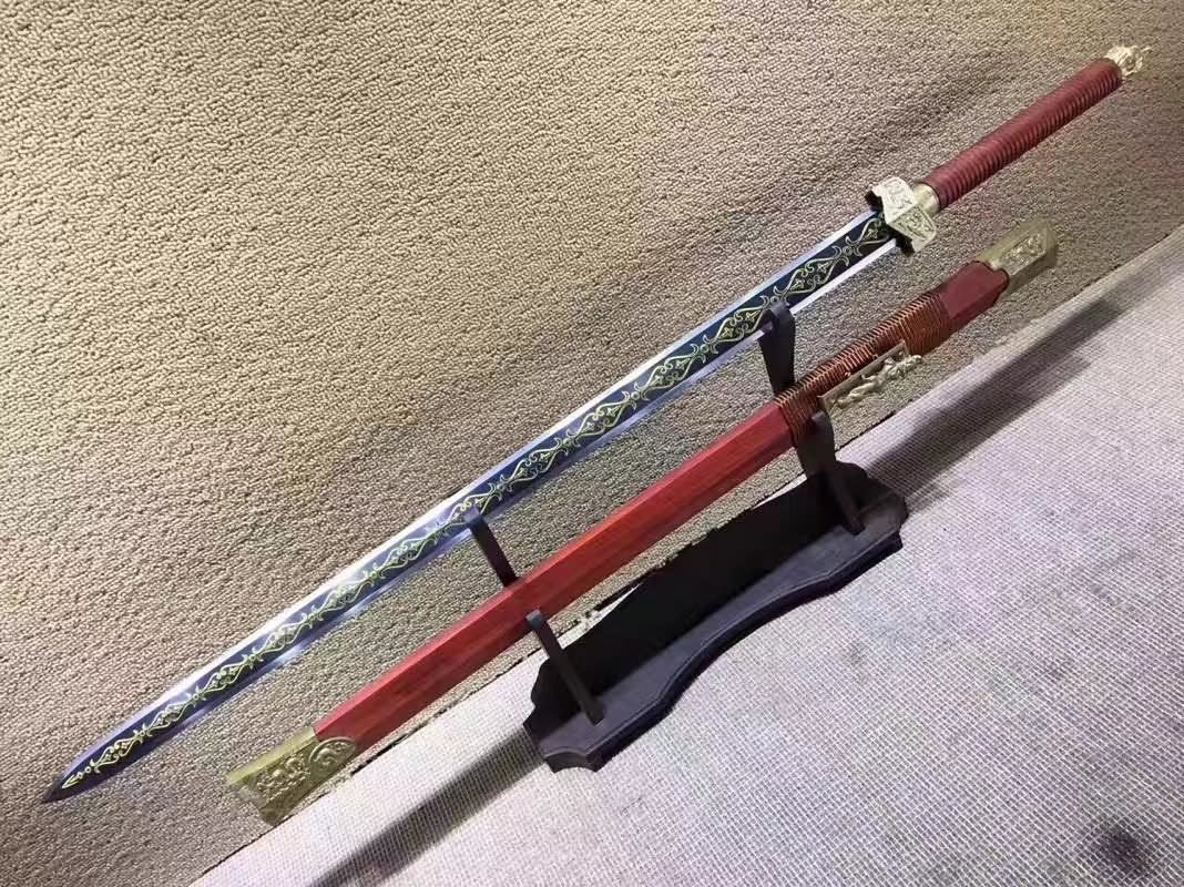 Han jian(High carbon steel blade,Redwood scabbard,Brass fittings)Full Tang - Chinese sword shop