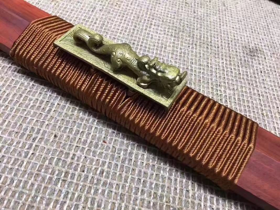 Han jian(High carbon steel blade,Redwood scabbard,Brass fittings)Full Tang - Chinese sword shop