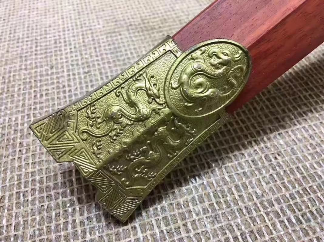 Han jian(High carbon steel blade,Redwood scabbard,Brass fittings)Full Tang - Chinese sword shop
