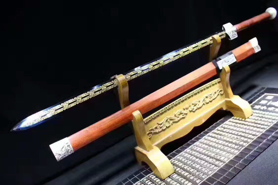 Han jian(High carbon steel blue blade,Redwood scabbard,Alloy)Length 41" - Chinese sword shop