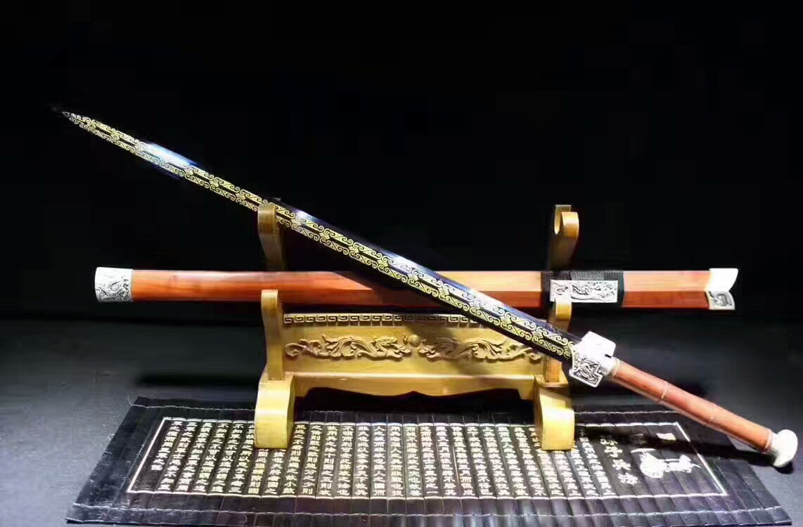 Han jian(High carbon steel blue blade,Redwood scabbard,Alloy)Length 41" - Chinese sword shop