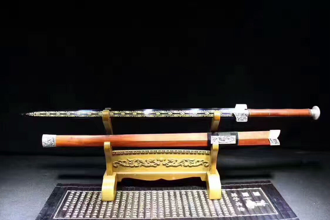 Han jian(High carbon steel blue blade,Redwood scabbard,Alloy)Length 41" - Chinese sword shop