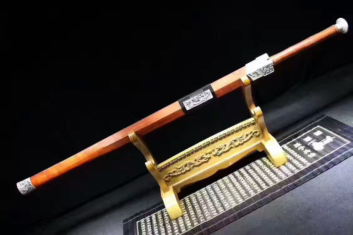 Han jian(High carbon steel blue blade,Redwood scabbard,Alloy)Length 41" - Chinese sword shop