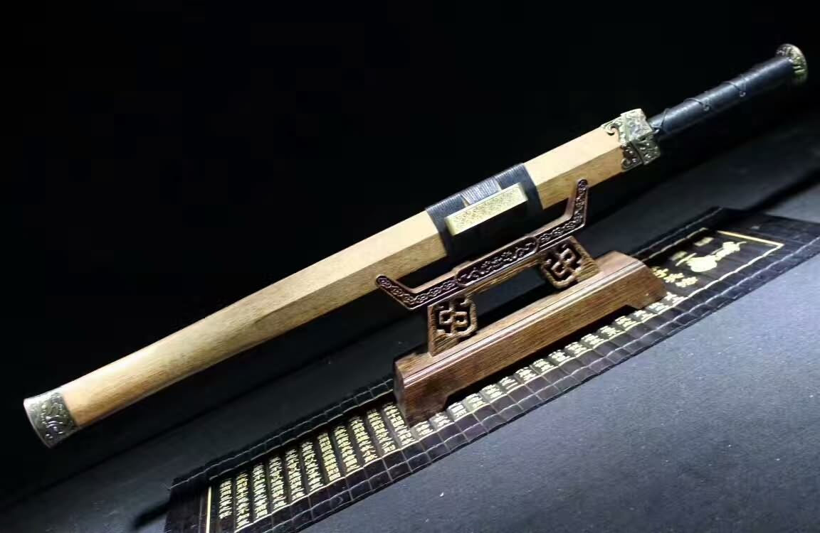 Han sword(Damascus steel red blade,Rosewood,Alloy)Hand forged - Chinese sword shop