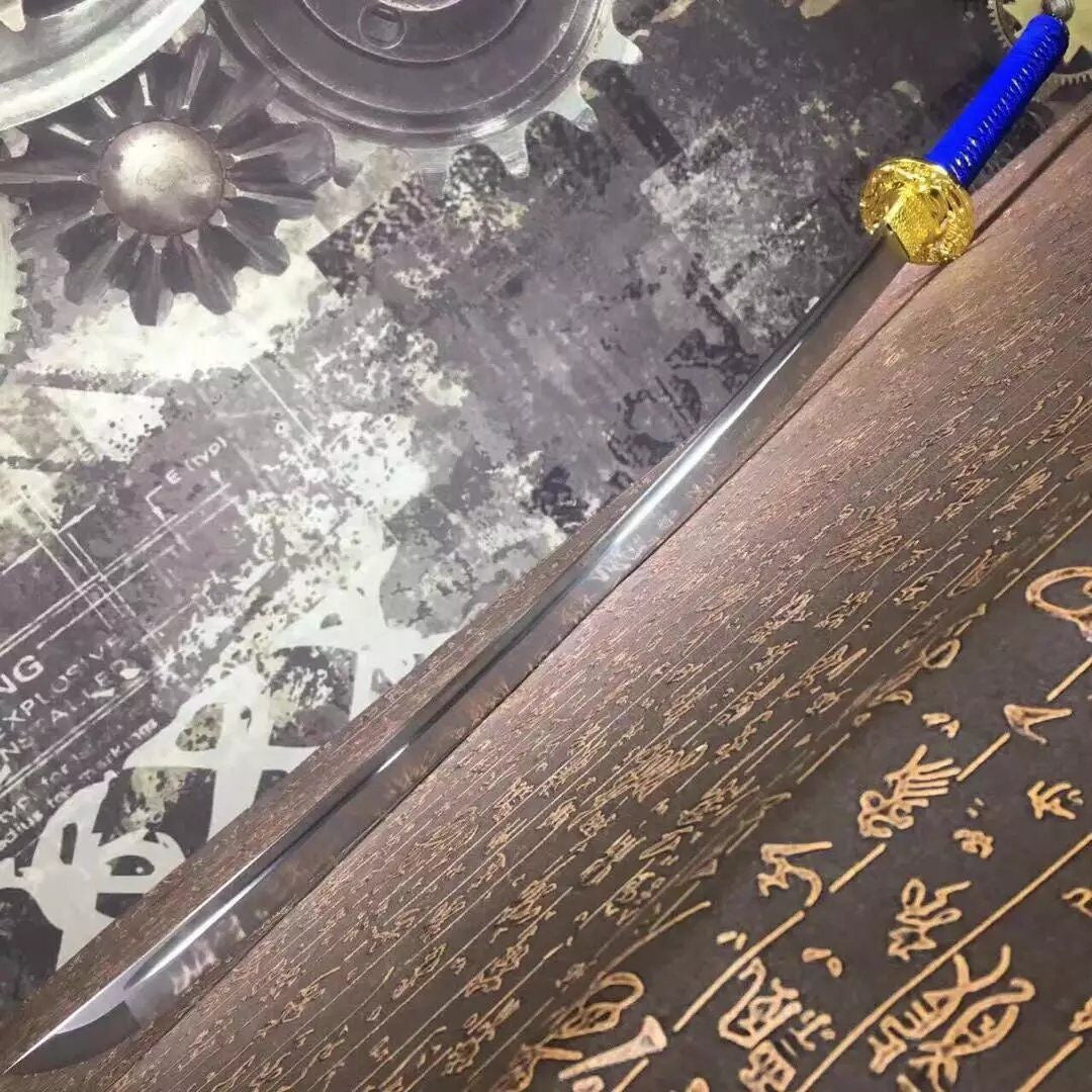 katana-Medium carbon steel-Black scabbard-Alloy fitted - Chinese sword shop