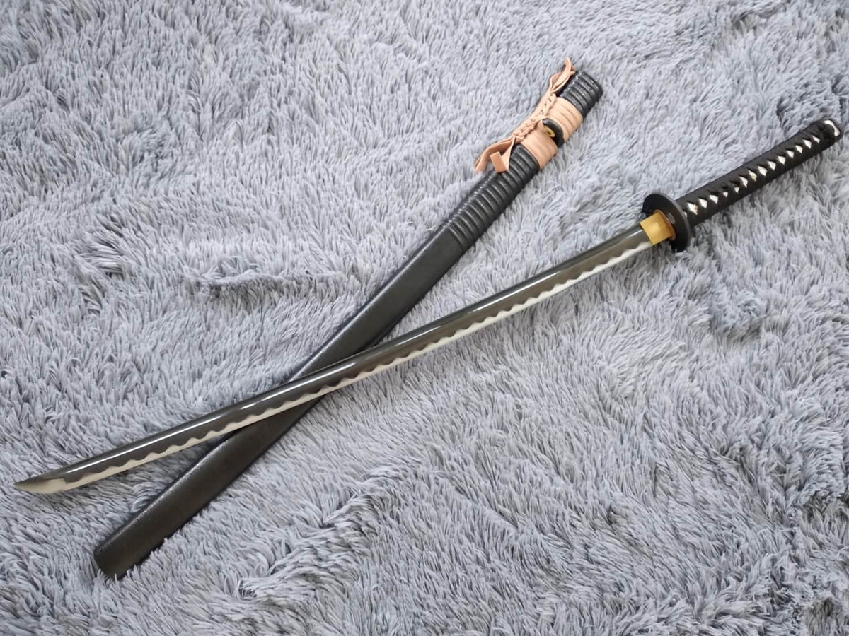 Katana/Hand Forged/carbon steel blade/Wood/Oriental cherry Tusba/Heat Tempered - Chinese sword shop