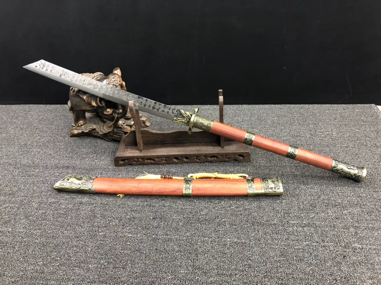 Kangxi sword,Broadsword,High carbon steel blade,Redwood scabbard - Chinese sword shop