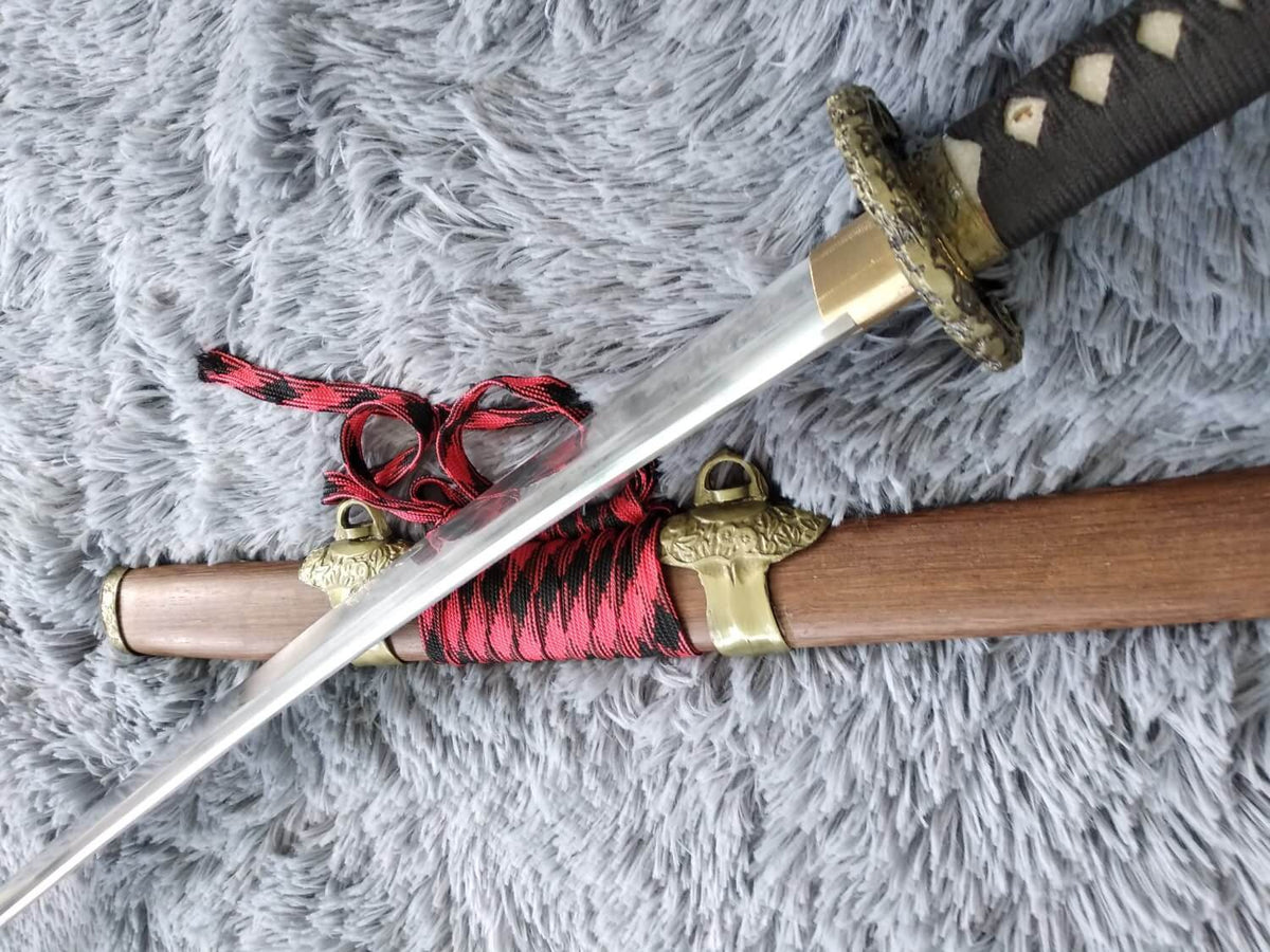 Nihontou Tachi,High carbon steel Clay temper,Rosewood,Alloy - Chinese sword shop