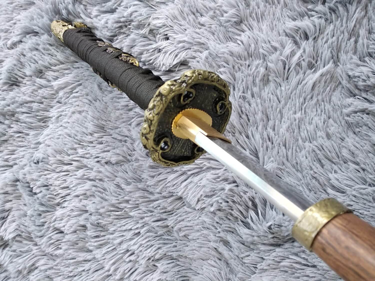 Nihontou Tachi,High carbon steel Clay temper,Rosewood,Alloy - Chinese sword shop