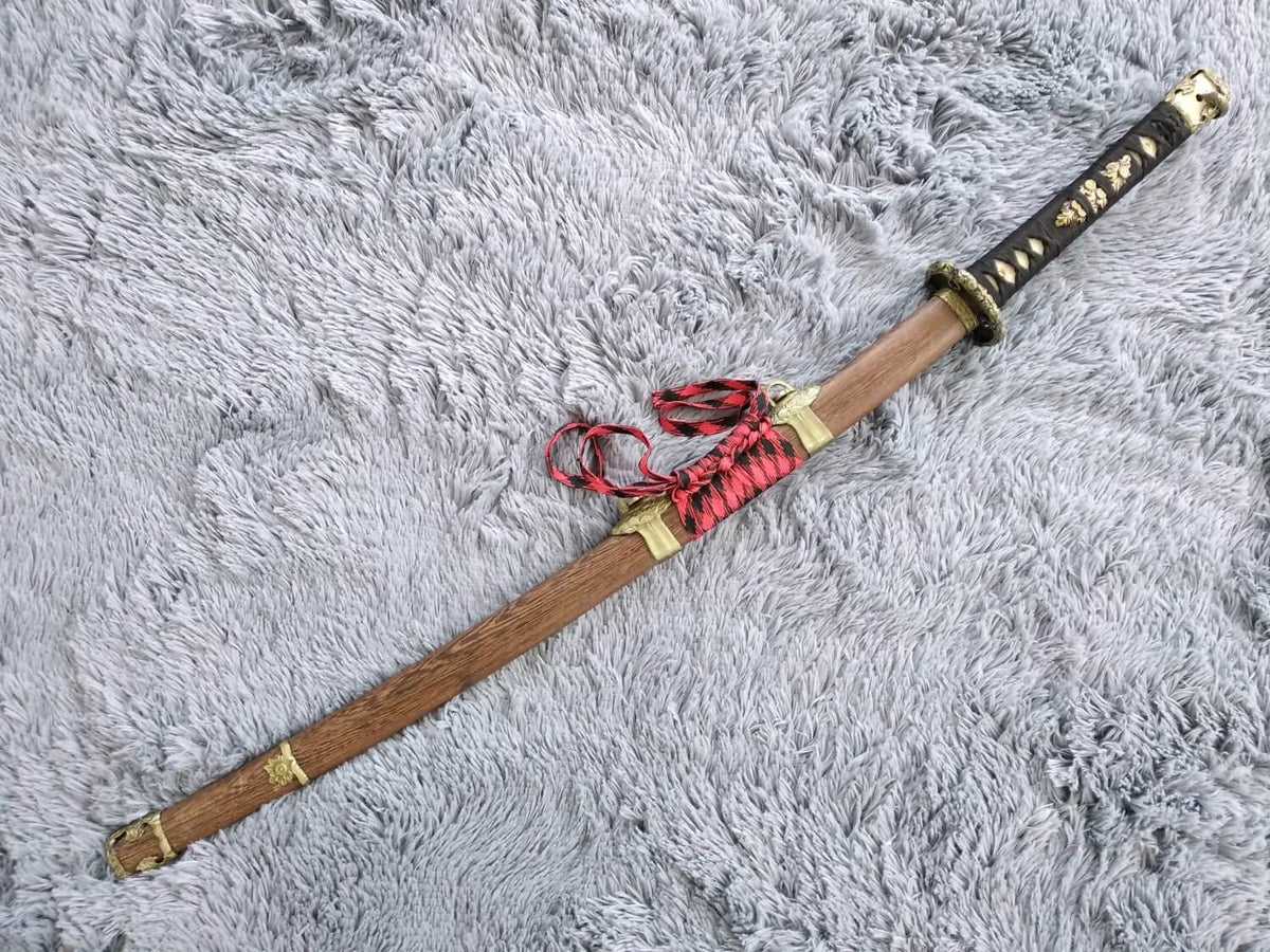 Nihontou Tachi,High carbon steel Clay temper,Rosewood,Alloy - Chinese sword shop