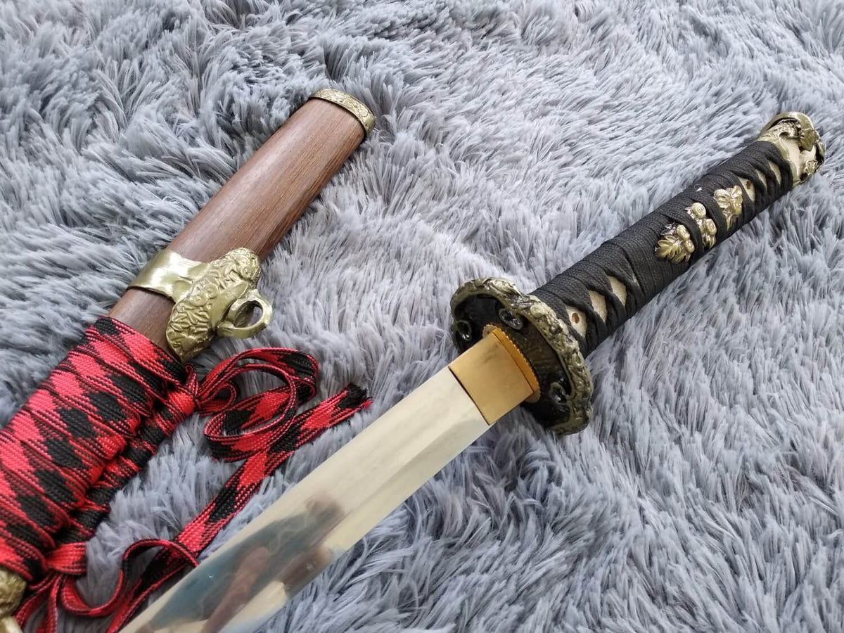 Nihontou Tachi,High carbon steel Clay temper,Rosewood,Alloy - Chinese sword shop