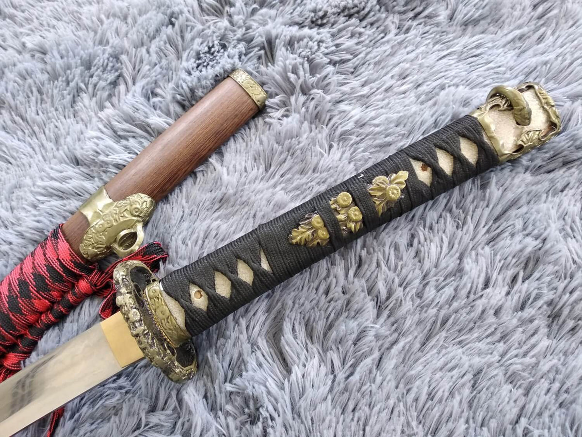 Nihontou Tachi,High carbon steel Clay temper,Rosewood,Alloy - Chinese sword shop