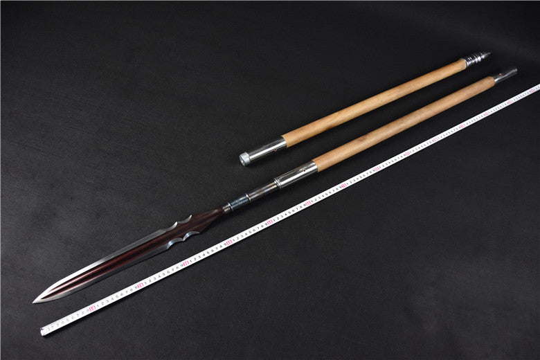 Spear,China Lance,Folding Steel Spearhead,Hardwood Rod - Chinese sword shop