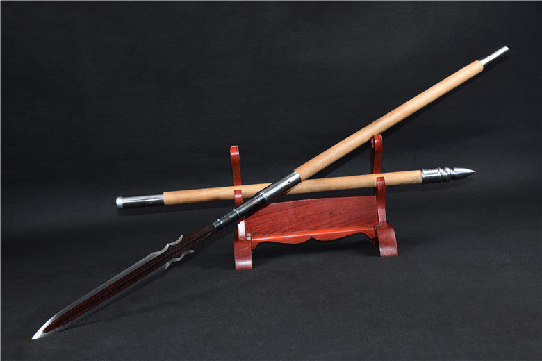 Spear,China Lance,Folding Steel Spearhead,Hardwood Rod - Chinese sword shop