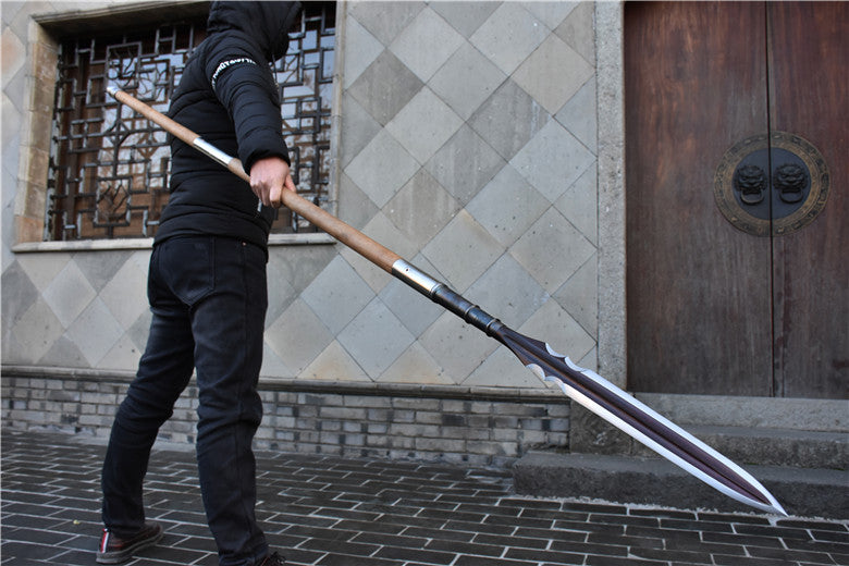 Spear,China Lance,Folding Steel Spearhead,Hardwood Rod - Chinese sword shop