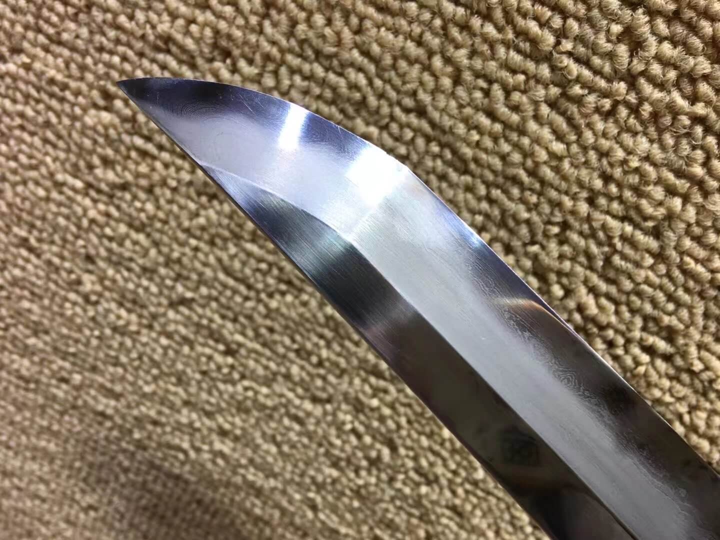 Katana(Damascus steel burn blade,Brass scabbard and fitted)Length 40" - Chinese sword shop